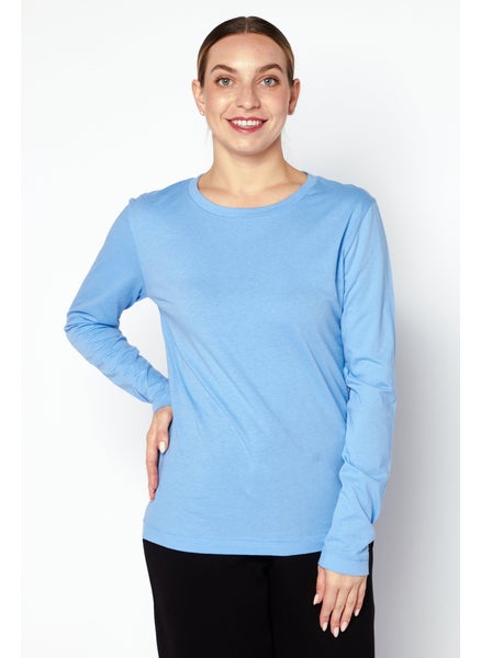 اشتري Women Sportswear Fit Long Sleeve Training T-Shirt, Blue في الامارات