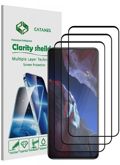 اشتري 3 Pack For Xiaomi Poco F5 Pro Screen Protector Scratch and Shatter Resistant Full Glue Back في الامارات