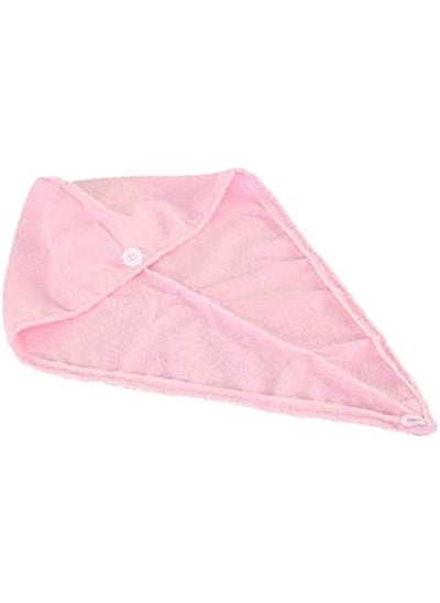 Buy Pcs Hair Towel Wrap,Hair Drying Towel With Buttons, Microfiber Towel, Dry Hair Hat, Bath Hair Cap (Pink) in Saudi Arabia