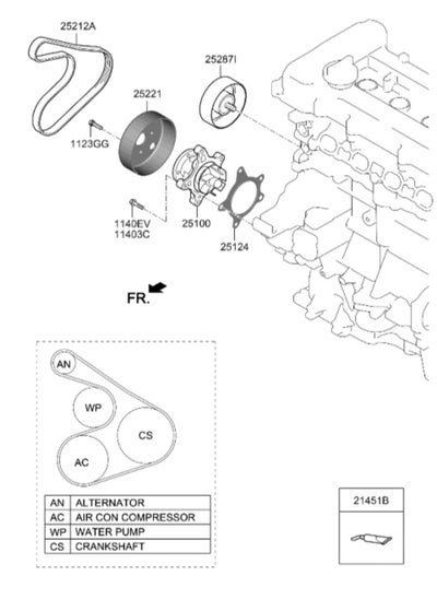 Buy Genuine Hyundai / KIA BELT V in Egypt