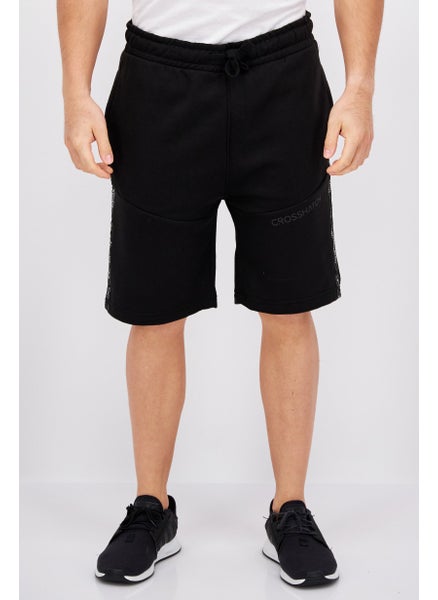 Buy Men Drawstring Brand Logo Basic Short, Black in UAE