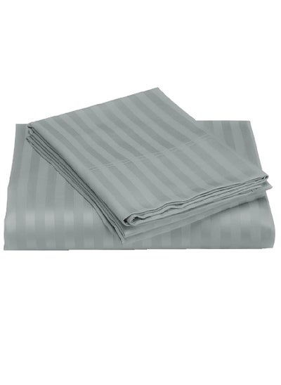 Buy Twin Size Stripe Bed Sheet Set 100% Cotton Premium Quality 120x200+15cm in UAE