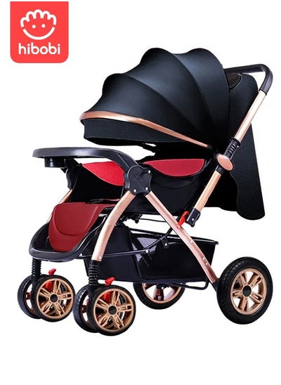 Buy Portable Foldable Luxury Multi-Function Baby Stroller Reversible Handle Anti-Shock Springs in UAE