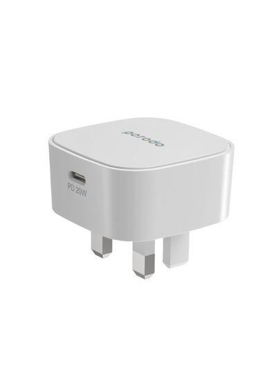 Buy Super-Compact Fast Wall Charger PD 20W UK - White in UAE