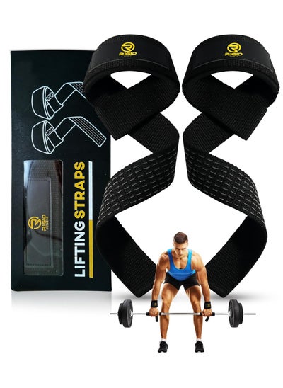 Buy Lifting Straps for Gym, Padded Wrist Protection Strap, Strong Silicone Grip, for Weightlifting, DeadLift, Pull-Up Support, Strength Training, CrossFit, Hand Bar Strap - Cotton & Neoprene in Saudi Arabia