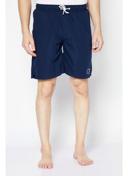 اشتري Men Brand Logo Swimwear Short, Navy في الامارات