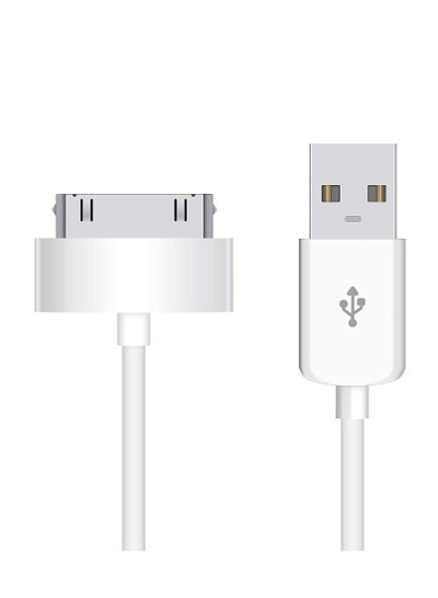 Buy NTECH (3Pack) USB Sync And Charging Data Cable For i-Phone 4/4S/3G/3GS) iPad 1/2/3/iPod), 30-Pin Cables Charger Lead - (1M White) in UAE