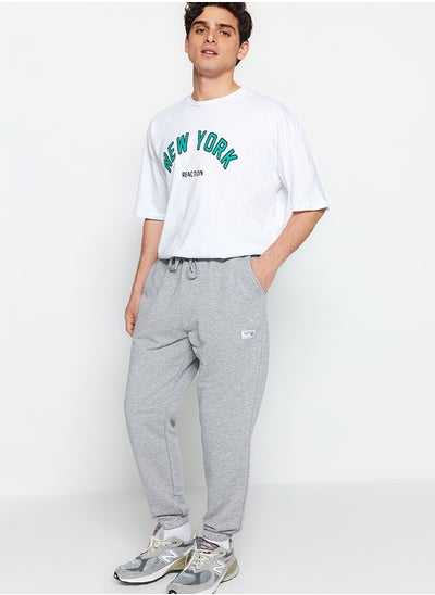 Buy Gray Melange Regular Fit Sweatpants in Egypt