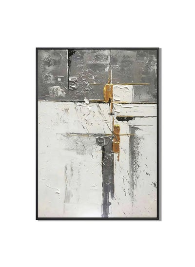 اشتري Rabat Elemental Linear Abstract Framed Wall Art Modern Geometric Design Wall Decoration Arts For Bedroom Living Room Home Office Adds Sophistication And Style 52.5X72.5X2.8Cm في الامارات