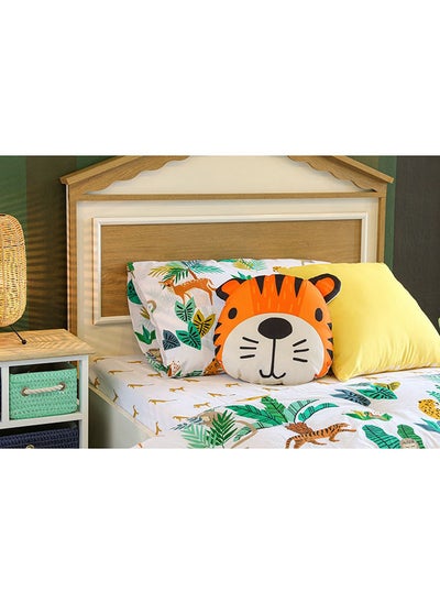 Buy Zoo Tiger Printed Shaped Cushion 37x38Cm Orange in UAE