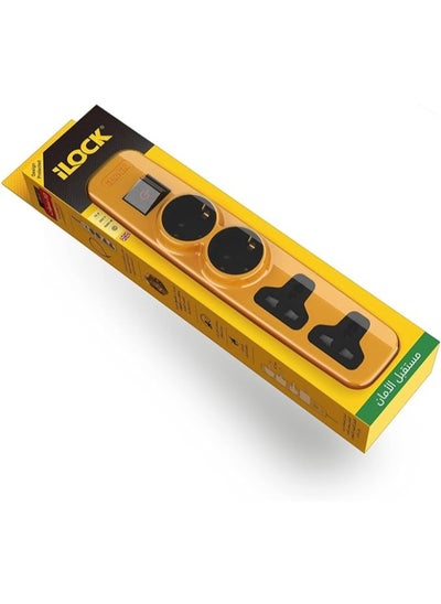 Buy power strip with 4 outlets (2 input outlets for electricity 3680 watts + 2 input outlets for electricity 2860 watts), which makes it suitable for use with all types of plugs and with all devices - yellow in Egypt