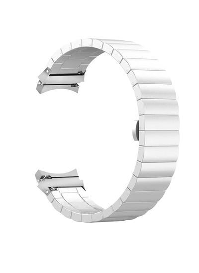 Buy Solid Curved one bead Stainless Steel Watch band compatible with Samsung Galaxy Watch 5  | 4 Classic , No gap Metal Watch Strap in Egypt