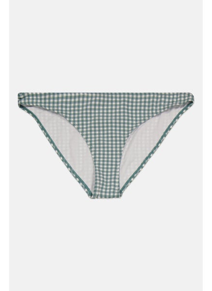 Buy Women Checkered Bikini Bottom, Green/White in UAE