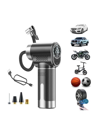 Buy Tire Inflator Portable Air Compressor Pump for Car Tires with Digital Tire Pressure Gauge Motorcycle Electric Bike Pump and Bicycle Pump with LED Light in Saudi Arabia