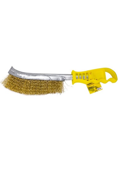 Buy WMC TOOLS Manual Wire Brush with Plastic Handle and Brass Bristles (240 mm) in UAE