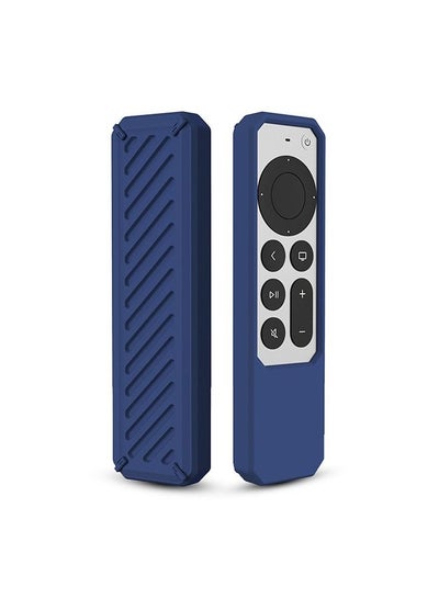 اشتري جراب من السيليكون لجهاز Apple TV 4K (2021) غطاء عن بعد لجهاز Apple 4k TV Series 6 Generation Case (أزرق داكن) في الامارات