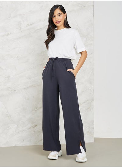 Buy Wide Leg Jogger with Side Slit in Saudi Arabia