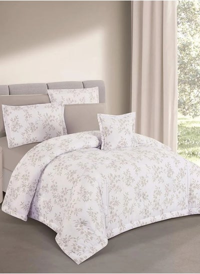 Buy Cloudy 7-Piece Summer Bedding Set - Double - White - Gray in Saudi Arabia