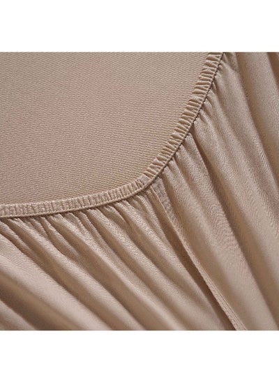 اشتري Conscious Eucacel Fitted Sheet 180X200+33Cm - Taupe في الامارات