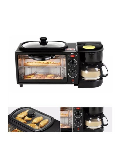 Buy 3 in 1 Breakfast Maker With A Free Baking Tray Includes frying Pan Oven And Coffee Maker in UAE