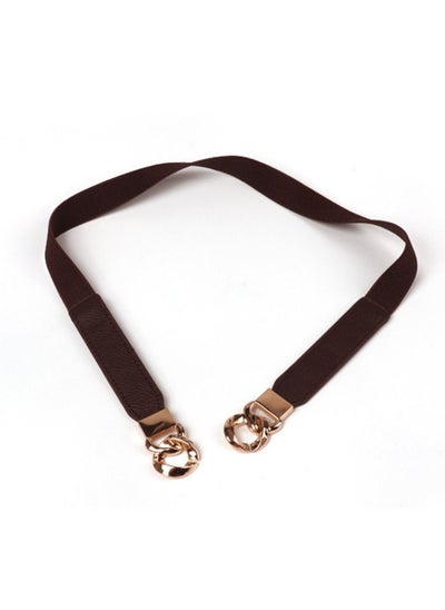 اشتري Flower Elastic Decorative Belt Elastic Pearl Inlaid 63cm Brown في الامارات