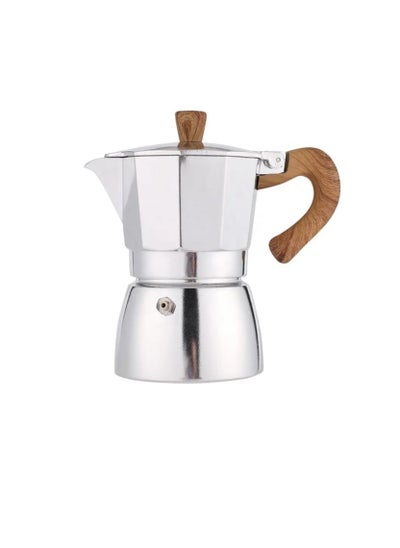 اشتري Liying Stovetop Espresso Maker Moka Pot (3cup), Leak-Proof, Perfect for Authentic Cuban & Italian Style Espresso (Silver) في الامارات