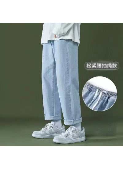 Buy Summer Lightweight Loose Fit Denim Jeans Men Light blue in Saudi Arabia