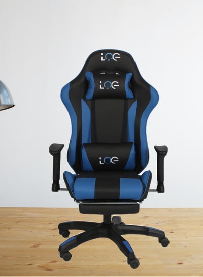 Buy Gaming Chair Office Chair with Footrest Racing Ergonomic Chair Leather Reclining Video Game Chair Adjustable Armrest High Back Gamer Chair with Headrest and Lumbar Support Blue - Log electronics in Saudi Arabia