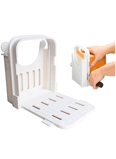 اشتري SYOSI, Bread Slicer, Toast Slicer for Homemade Bread, Foldable and Adjustable Manual Handhold Homemade Slicer for Cutting Bread with 4 Slice Thickness Quick and Safe في السعودية