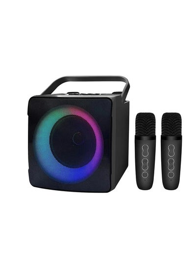 Buy SDRD - SD508 Karaoke Bluetooth Speaker with 2 Wireless Microphone Black in UAE