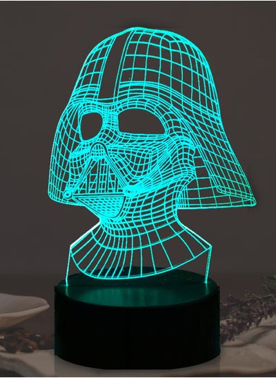 Buy Black Knight Lamp for Boy Room 3D Cartoon Night Light Darth Vader Dark Warrior LED 7 Color USB Remote Change Table Lamp Holiday Party Mood RGB Illusion Kids Toys Xmas Friends in Saudi Arabia