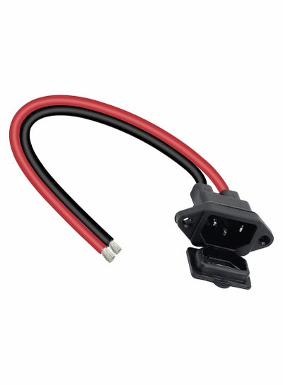 Buy IEC 320 C14 Male 3 Pins Mount 10AWG AC Power DIY Waterproog Dustproof Inlet Socket Cable and 2 Untreated Wiring Stripped for Car Home Appliances Computer 28CM in UAE