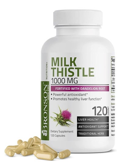 Buy Silymarin Milk Thistle Extract 1000mg 120 Veg Capsules in Saudi Arabia