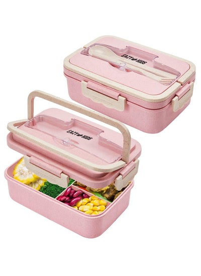 Buy Wheat Straw Leakproof Eco-Friendly Bento Lunch Box - Pink (1500ml) in UAE