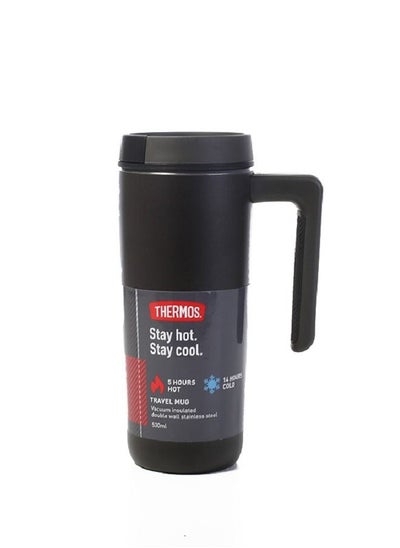 Buy Thermos Cup with handle black 530 ml in Saudi Arabia