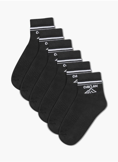 Buy Logo Print Ankle Socks - Set of 5 in UAE