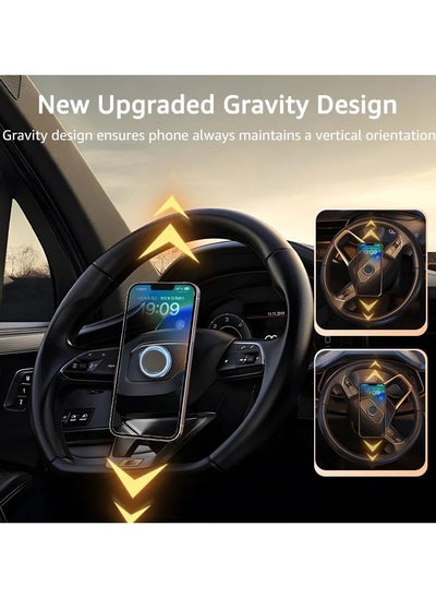 اشتري Magnetic Car Steering Wheel Phone Holder GPS Navigation Bracket for iPhone Samsung Xiaomi في السعودية