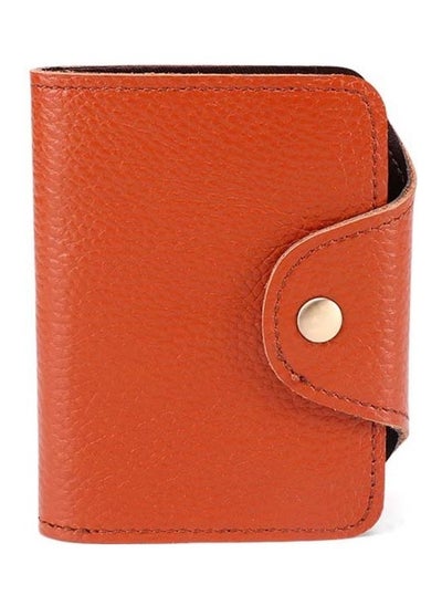 Buy Faux Leather Card Holder Orange in UAE