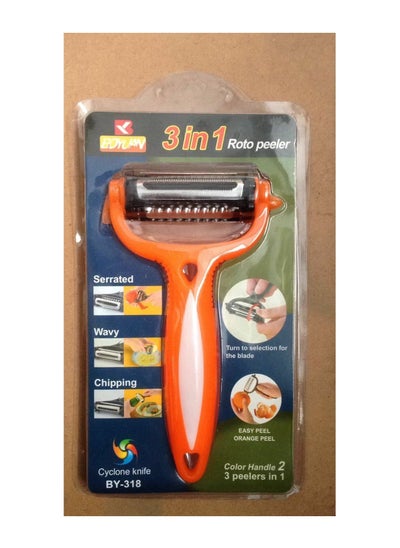 Buy 3-in-1 Stainless Steel Peeler With Plastic Handle - Orange in Egypt