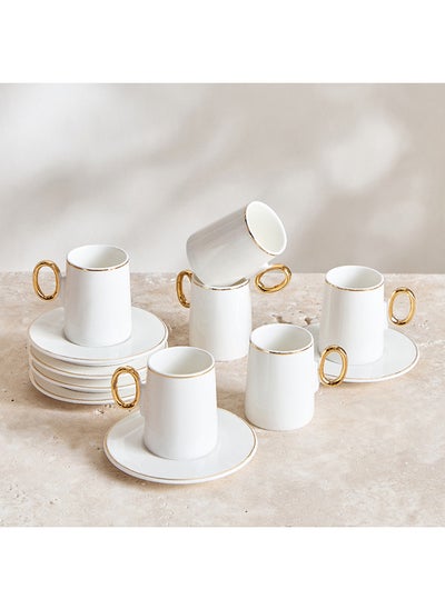 Buy Renee 12-Piece Espresso Cup and Saucer Set 100 ml in UAE