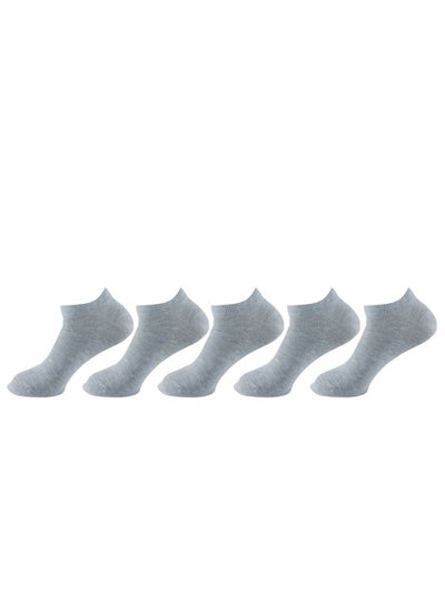 Buy Sam Socks Set Of 5 Ankle Plain Socks Men Grey in Egypt