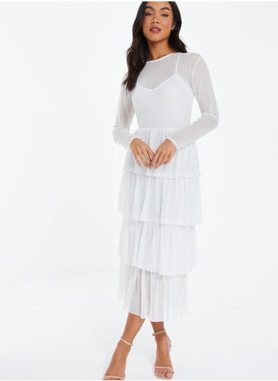 Buy Mesh Ruffle Dress in UAE