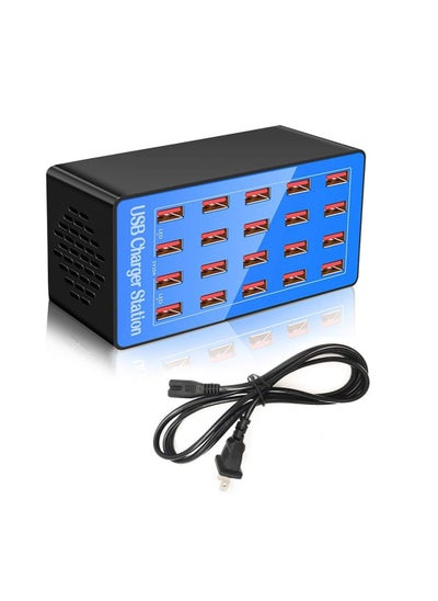 اشتري USB Charger Station, 20-Port 100W/20A Multiple USB Charging Station, Multi Ports USB Charger Charging, Tablets and Other USB Devices, for Hotels, Shops, Schools, Shopping malls and Travel في السعودية