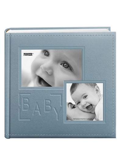 اشتري Da200Colbb 200Pocket Embossed Baby Leatherette Frame Cover Album For 4 By 6Inch Prints Blue في الامارات