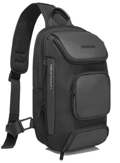 Buy 7086 Men Multifunction Waterproof Crossbody Shoulder Backpack, Black in Saudi Arabia