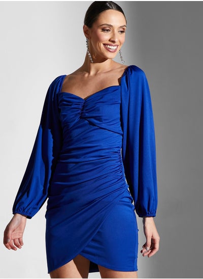 Buy Sweetheart Neck Balloon Sleeve Dress in Saudi Arabia