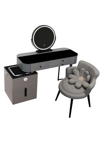 Buy Makeup Vanity Table Dressing Table Flip Mirror With Drawers And Chair With BT Speaker ,wireless charger and USB port in UAE