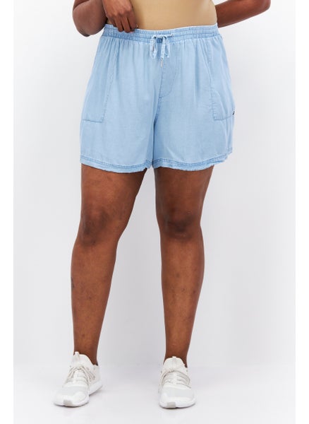 اشتري Women Plus Size Heather Basic Shorts, Light Blue في الامارات