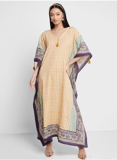 Buy Cape Sleeve Printed Kaftan in Saudi Arabia