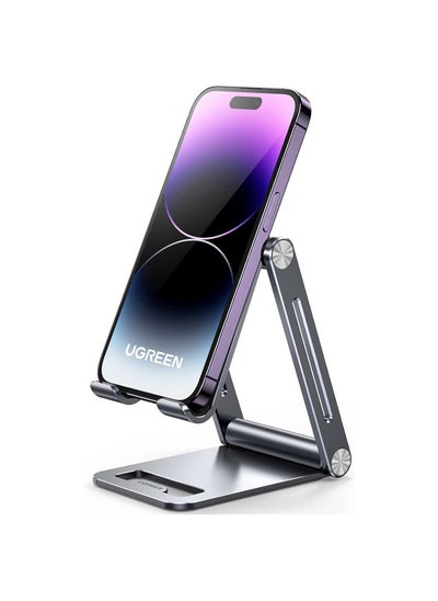 Buy Phone Stand,  Aluminum Mobile Stand Adjustable Mobile Holder Foldable Phone holder,  Desktop iPhone Stand Compatible with All Mobile Phone,  iPhone 15 Pro/15 Pro Max, Samsung Galaxy,  iPad, Grey in Saudi Arabia